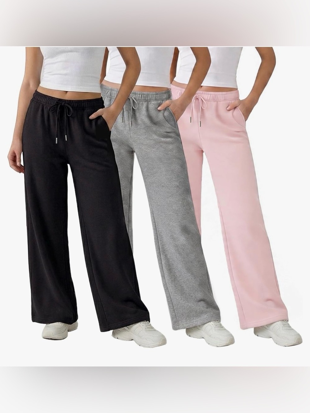 Common Stitch Fleece Sweatpants 3 pack Pink/Grey/Black Small NWT IN PKG